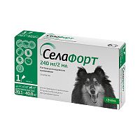 Капли Селафорт для собак, 1 пипетка на 20,1 - 40 кг