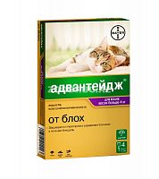 Капли Адвантейдж 80K от блох, для кошек свыше 4 кг, 1 пипетка