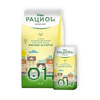 Сухой корм Наш рацион, для взрослых собак, Мясное ассорти, 3 кг
