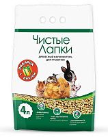 Наполнитель древесный Clean Paws/Чистые лапки, для грызунов, 4 л