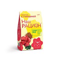 Сухой корм Наш рацион, для взрослых кошек, с говядиной, 1,5 кг