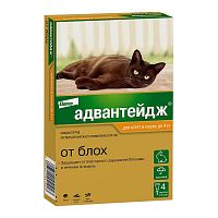 Капли Адвантейдж 40K от блох, для котят и кошек до 4 кг, 1 пипетка